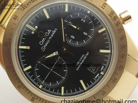 0817 Speedmaster ’57 Co-Axial RG OMF 1:1 Best Edition Black Dial On RG Bracelet A9300 (Free Leather Strap) MoistureWicking 8070